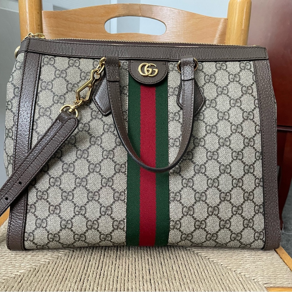 Price drop! Gucci Ophidia GG Supreme Medium Top Handle Satchel Tote Crossbody
